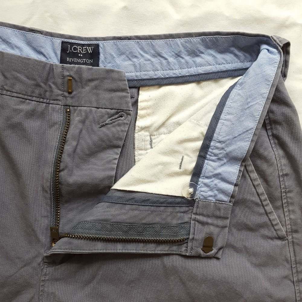J.Crew Rivington Flat Front Chino Shorts Slate Gray Men's Size 29 x 11 Cotton - Picture 4 of 5